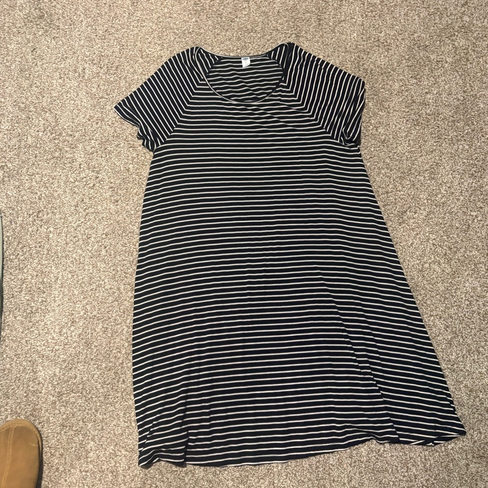 Old Navy Black and White Striped Mini Dress